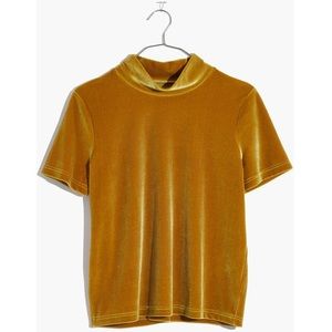 Madewell velvet mock neck top